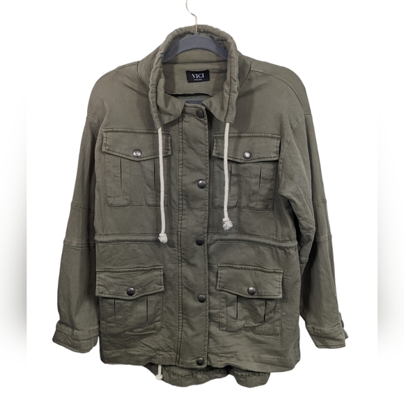 Vici Jackets & Blazers - Vici Lightweight Cowl Neck Utility Jacket Sz XS